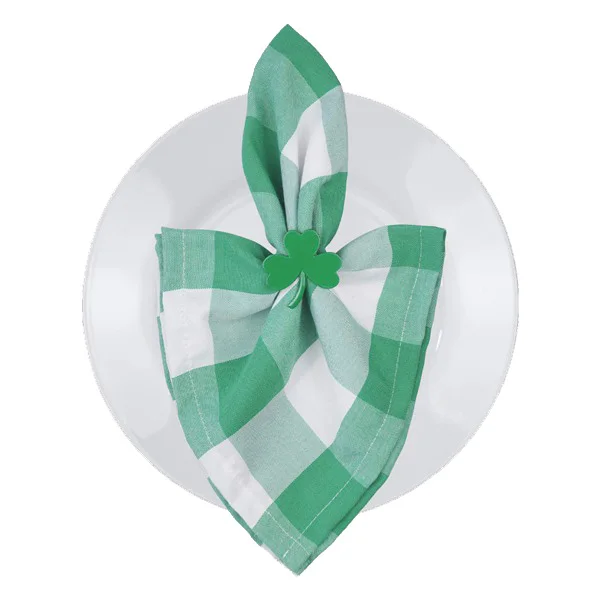 

Hot 10Pcs Napkin Rings Shamrock Napkin Rings Table Decorations Green Napkin Holders for St. Patrick's Day Wedding Birthday