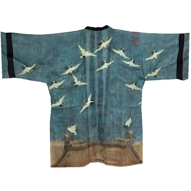 Винтажное кимоно в японском стиле свободная элегантная верхняя одежда с поясом