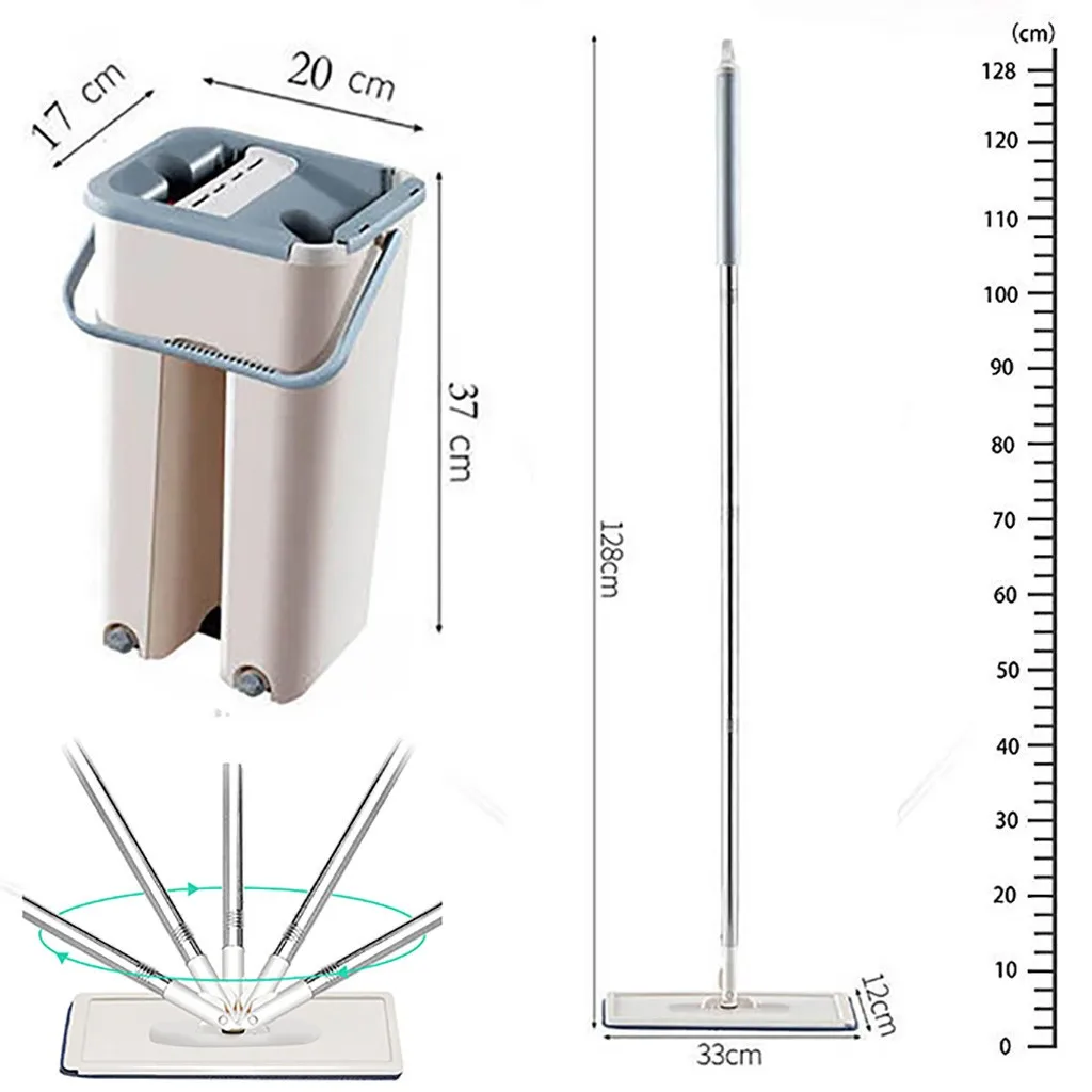 40 # царапина ленивая швабра с ведром БЕСПЛАТНО Ручная стирка плоская тяга + 4