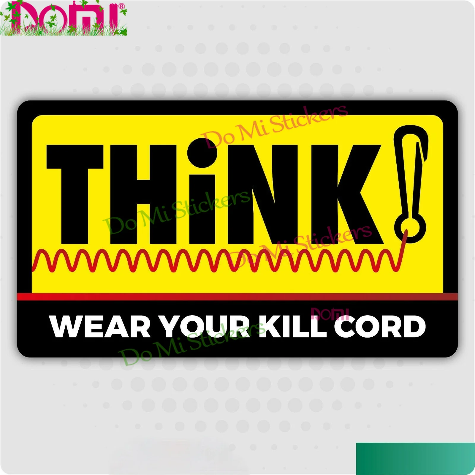 

Think! Wear Your Kill Cord Self Adhesive Vinyl Sticker Boat Sailing Safety for Auto Motocross Racing Laptop Trunk Wall Decal