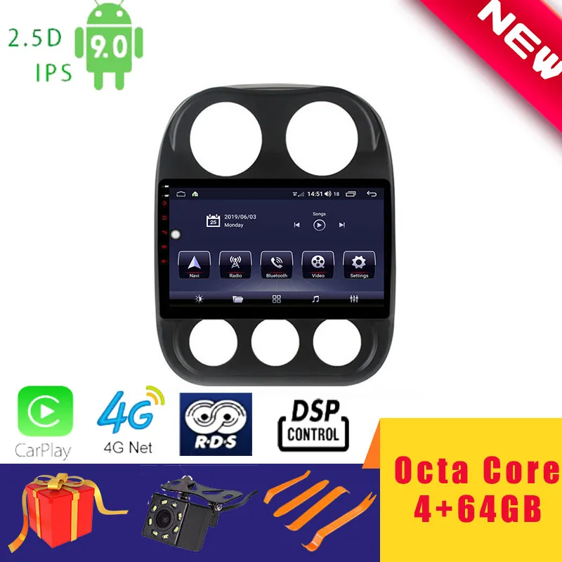 10 1 ''Android 9 0 Восьмиядерный автомобильный Радио GPS Мультимедийный проигрыватель