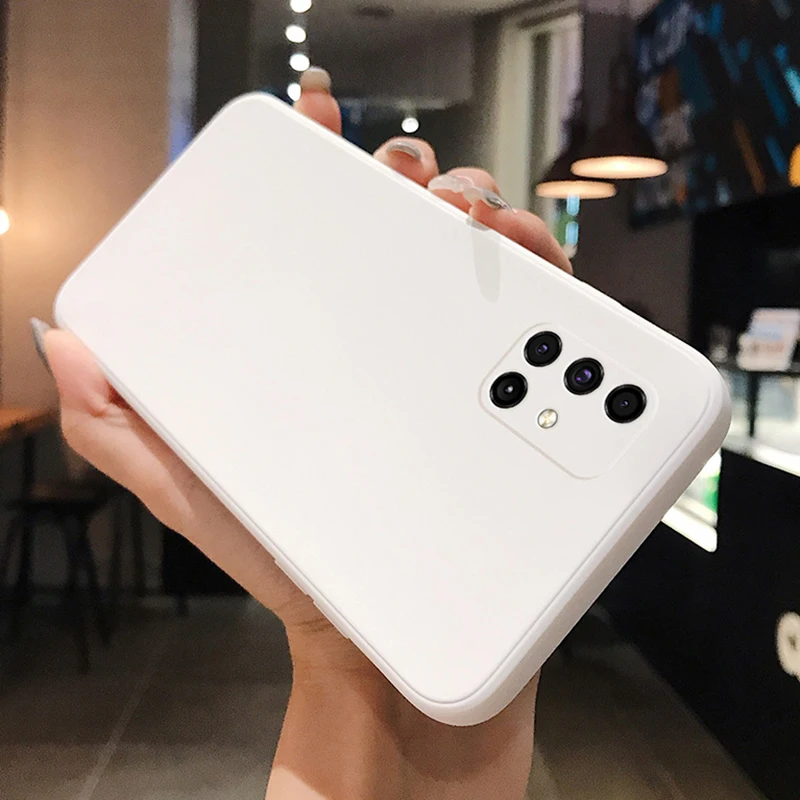 

New Luxury Original Square Liquid Silicone Soft Case For Samsung Galaxy A51 A71 A41 M31 M30S A21S S21 S8 S9 S10 Plus Phone Cover