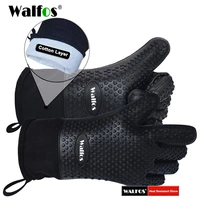 walfos 1 piece long silicone kitchen gloves bbq grill glove heat resistant cooking glove for grilling microwave oven mitts glove