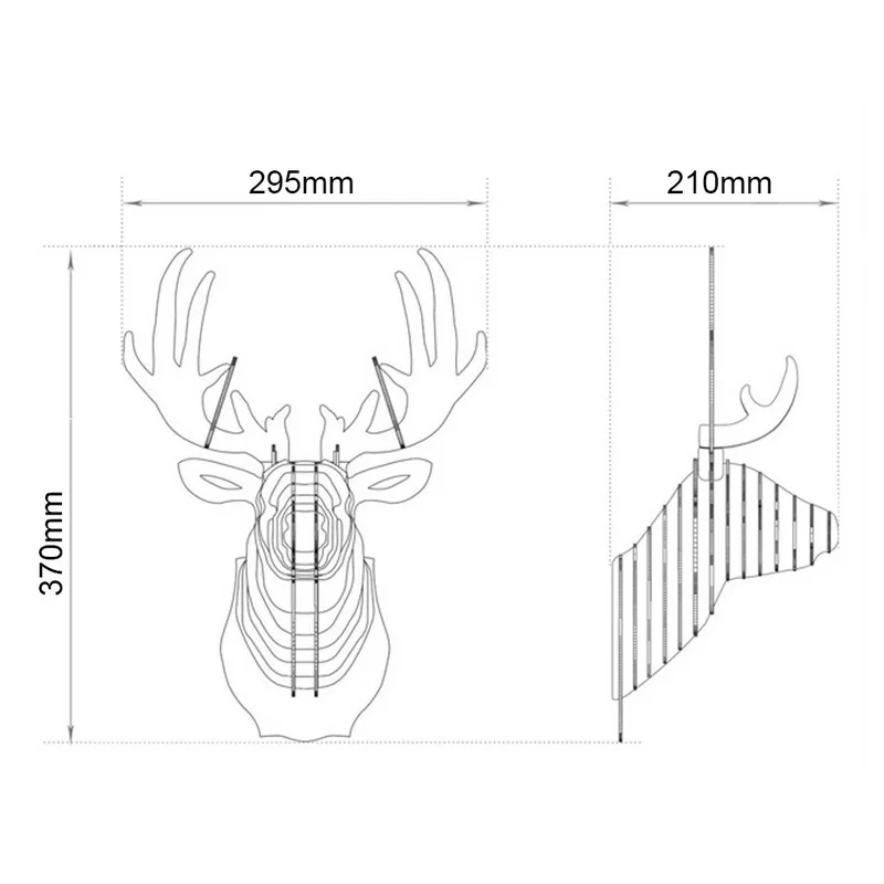 

3D Wooden Animal Deer Head Art Statue Home Office Wall Hanging Decoration Storage Holders Craft Figurine Home Decor Accessories
