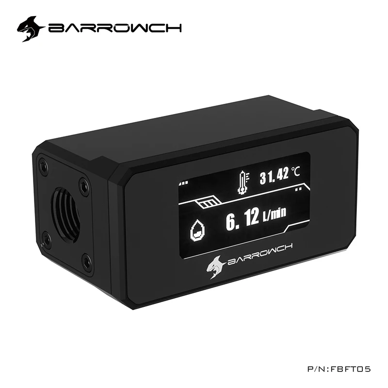 

BARROWCH Computer Flow Temperature Meter,Custom Liquid Loop Build OLED Flowmeter,Thermometer Monitor System,New Arrival,FBFT05