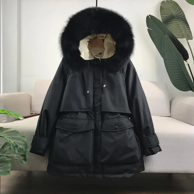 Зимняя женская куртка ZQLZ новинка 2020 свободная Повседневная Длинная парка с