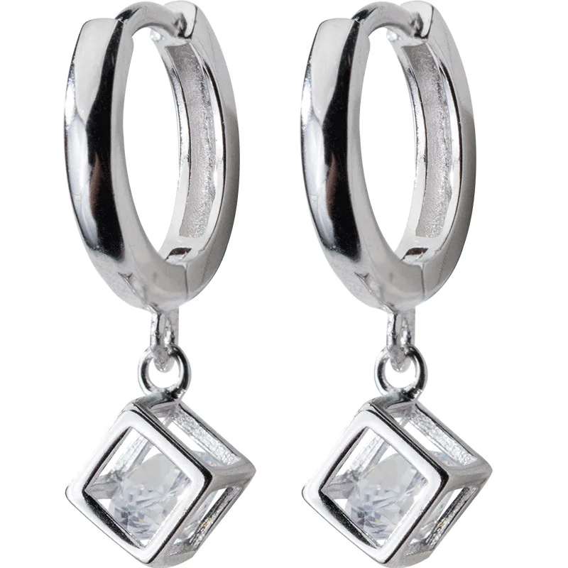 Женские серьги гвоздики из серебра 925 пробы с фианитом|Серьги-гвоздики| |