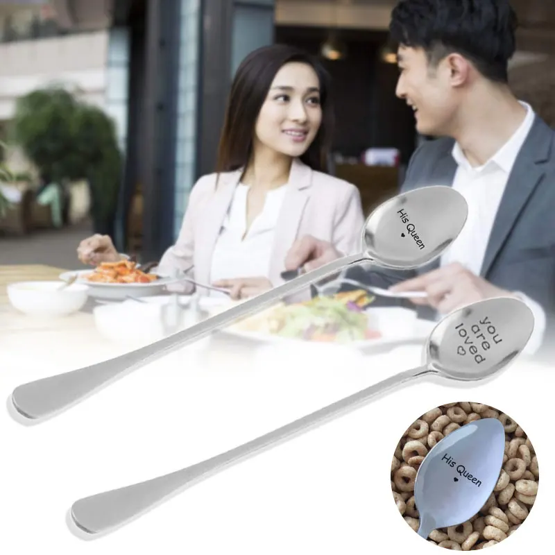 День Святого Валентина Кухня Мороженое кофейная чайная ложка ложки его королева