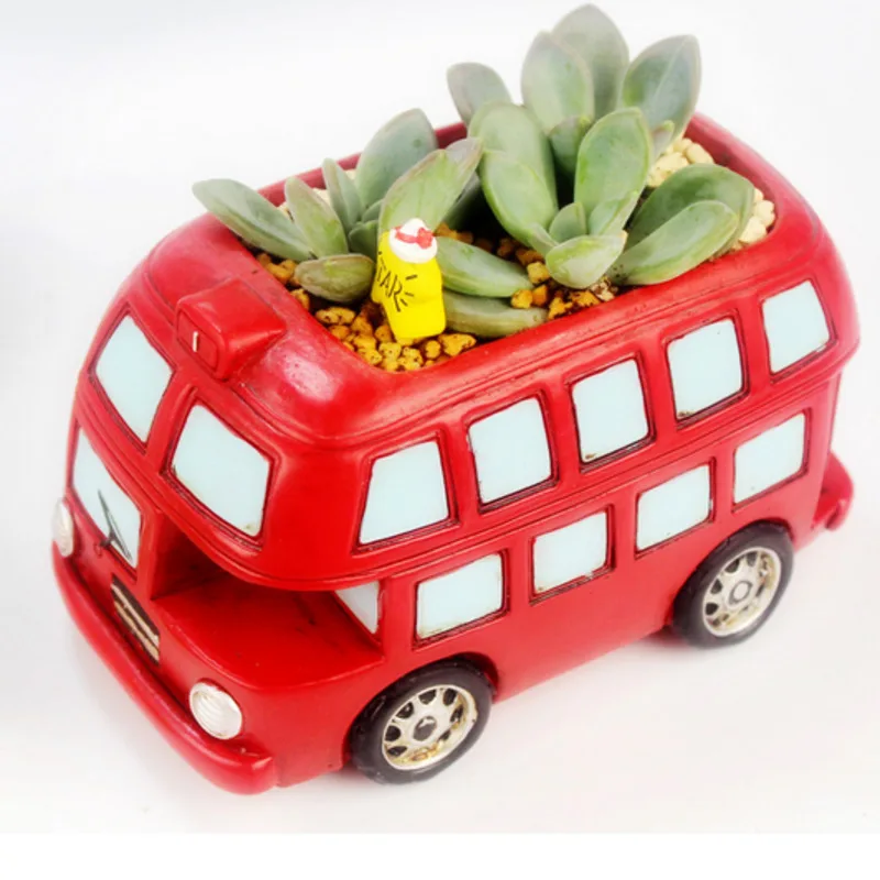 

Retro car fleshy flower pot Resin decoration Individual plant micro landscape potted plant Decoration
