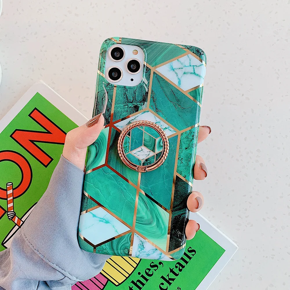 Покрытие мраморный цветок кольцо подставка держатель чехол для iPhone 11 XR XS MAX X 7 8 Plus