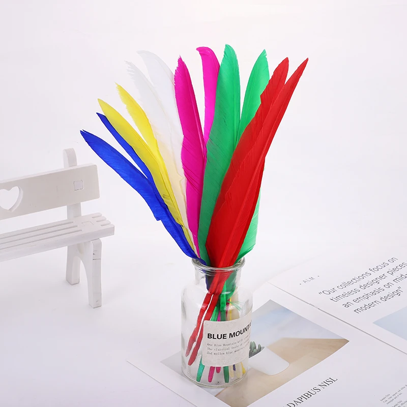 Поставка цветных гусиных перьев с верблюжьей спинкой индийские головные