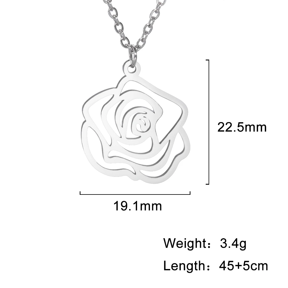 Fishook Небольшое модное ожерелье с цветком розы романтическая любовь