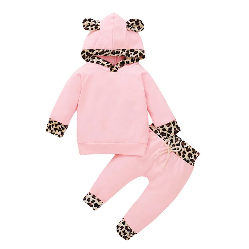 

Toddler Baby Girls Cartoon Clothes Leopard Hoodie Sweatshirt +Pants Kids Outfits Tracksuit Winter Girl Clothing Sets 0- 2 Years