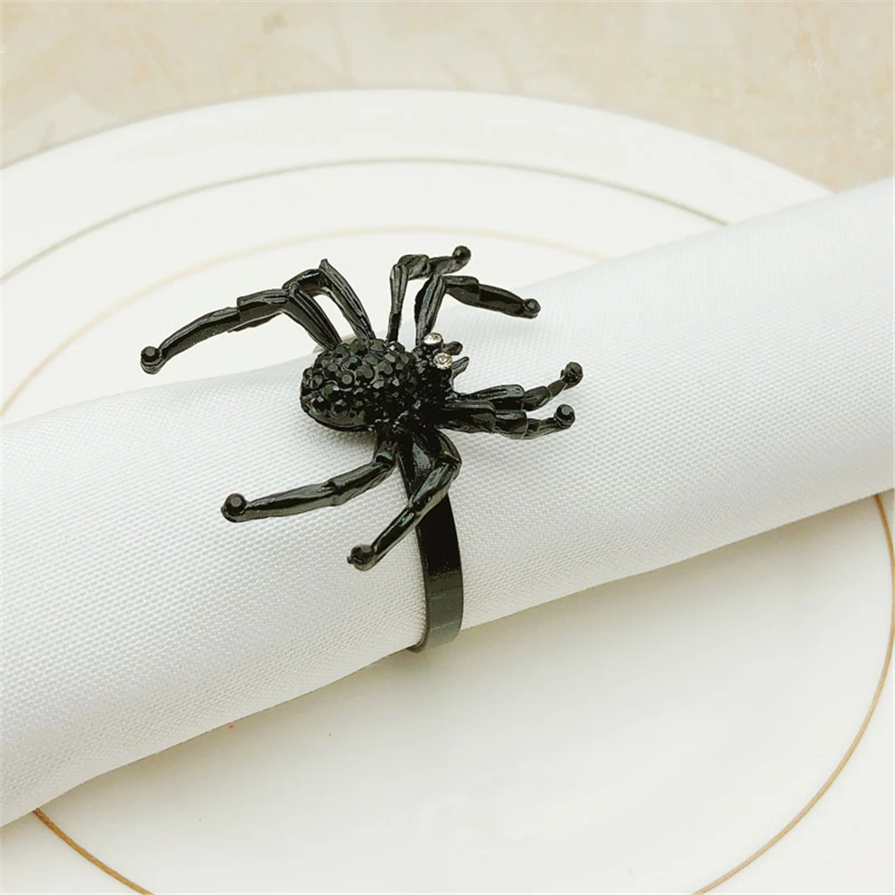 12 шт./кольцо для салфеток в виде паука на Хэллоуин украшение стола аксессуары