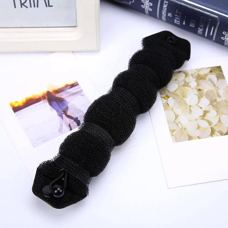 small black Пончик Кольцо формирователь пены Braider инструмент для девушки DIY Стиль волос для женщин укладки волос бывший волшебный губка булочка производитель - Цвет: small black