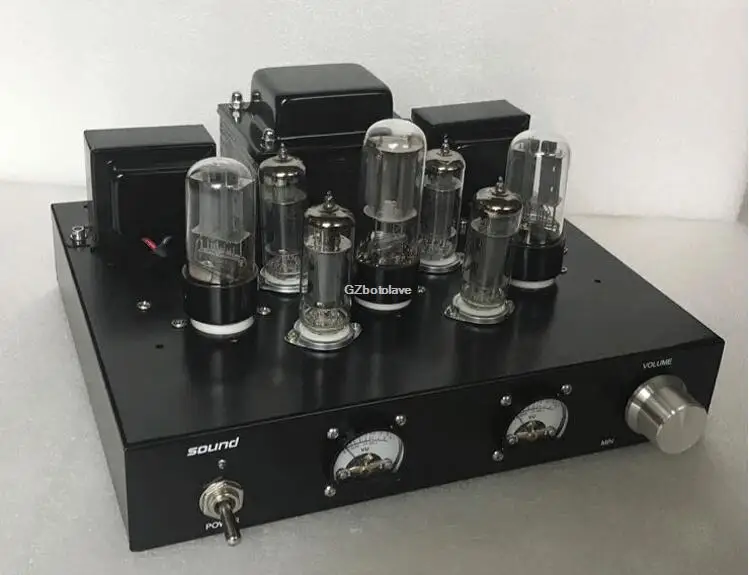 HiFi 6H8C Push 6p1 вакуумный ламповый усилитель односторонний стерео усилитель мощности VU метр ламповый усилитель 6.8вт ×2