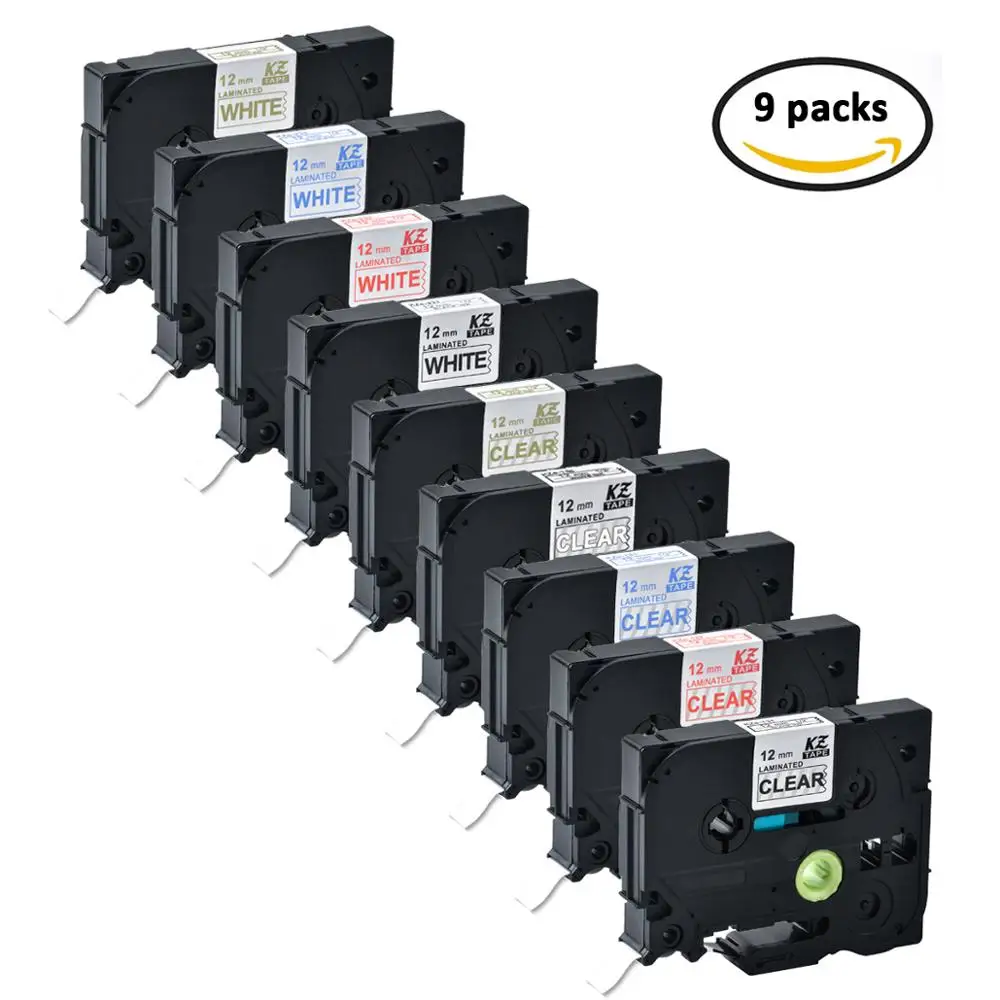 

9pcs TZe131 tze231 tz132 tze232 tz133 TZe-233 tze134 tz234 tze135 label tape tze-231 tz 231 for brother P touch printer PT-D210