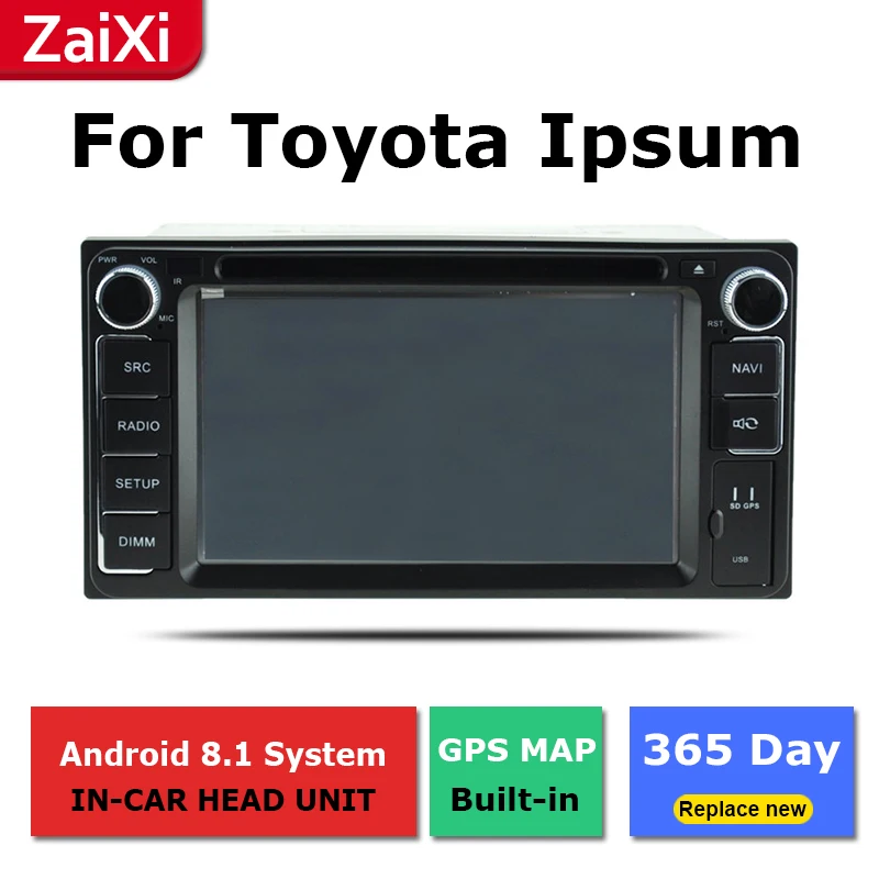 Автомобильный мультимедийный dvd плеер ZaiXi на android с gps для Toyota Ipsum пикник