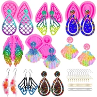 earring silicone resin molds butterfly wing fish tail shells epoxy mold for diy necklace keychain jewelry making handmade crafts