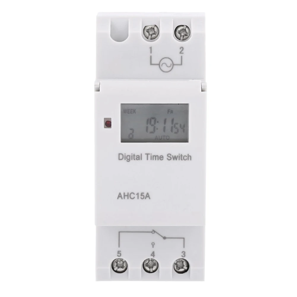 

Programmable Timer Switch Digital Din Rail Industrial Led Display Electronic Relay Timer Control AHC15A On Off timer switch