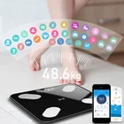 Напольные весы для ванной комнаты, умные Беспроводные цифровые весы с анализатором массы тела и приложением Bluetooth