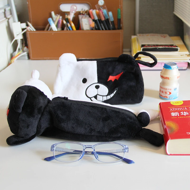 

Anime Danganronpa Monokuma Cosplay Props Pencil Case Cosmetic Bag Adult Kids Black White Bear Coin Purse Bags Toy Xmas Gift