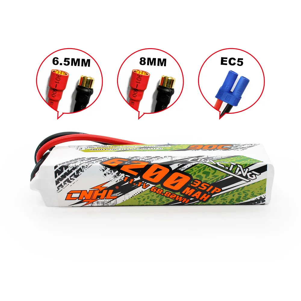 CNHL RC Lipo Battery 3S 4S 6S 11 1 V 14 8 22 2 5200mAh 6200mAh 9500mAh Батарея с EC5 QS8 6 5mm 8mm Bullet для