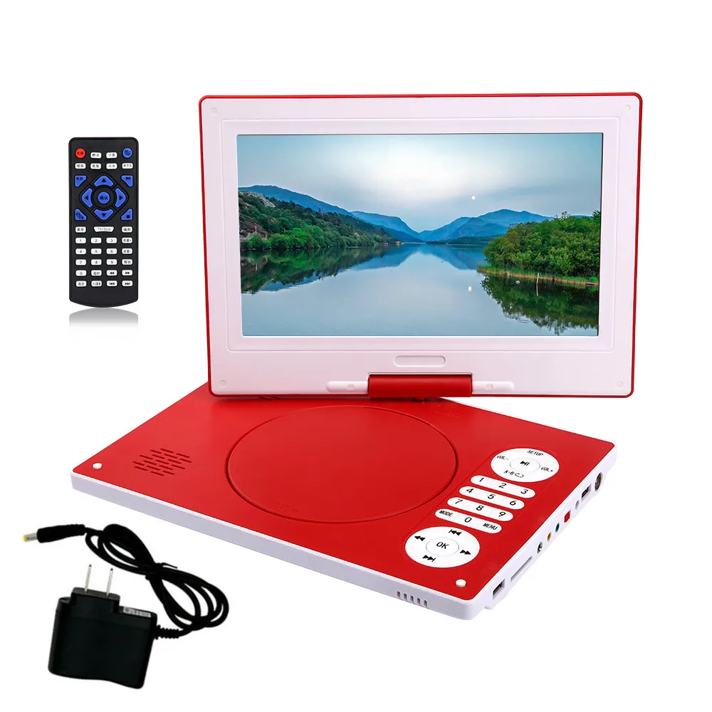 

Portable VCD DVD CD MP3 MP4 USB player HD 9 inch screen TF card U disk playback audio and video input output FM radio speakers