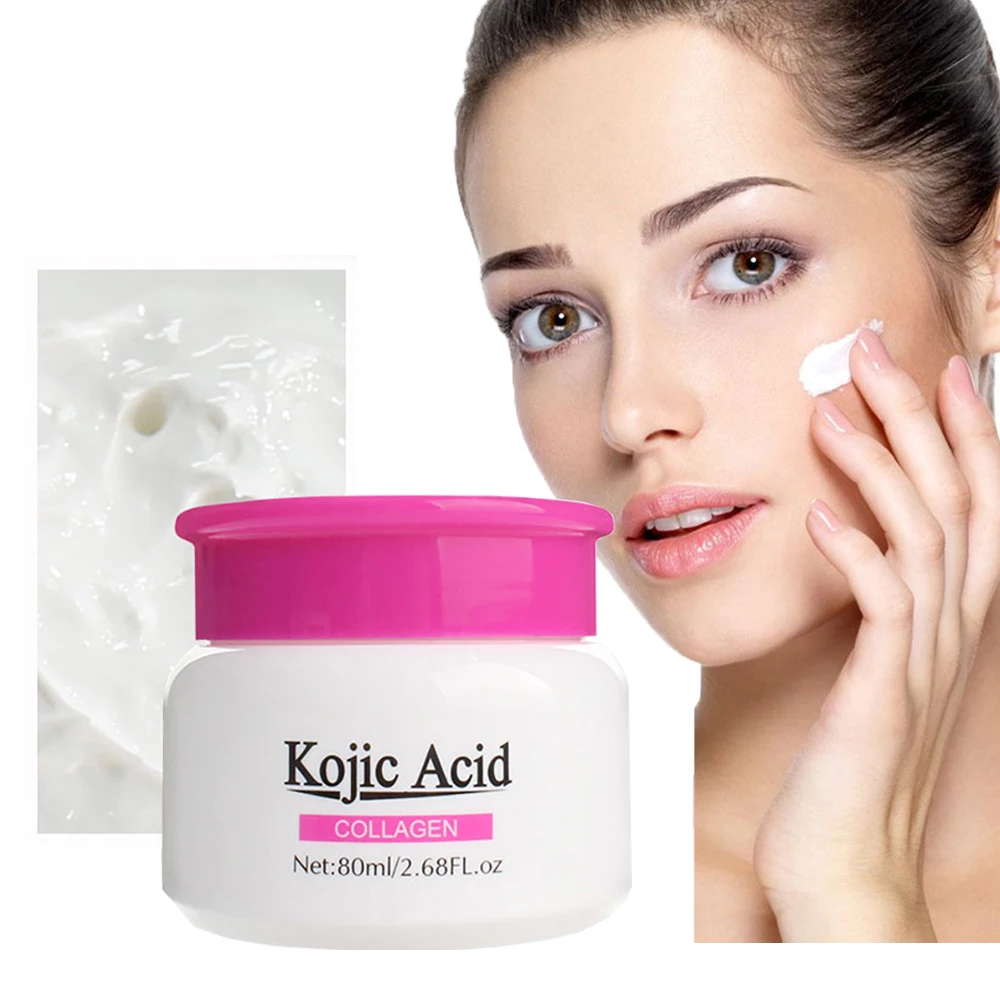 

80ml Kojic Acid Collagen Whitening Cream Moisturizing Brightening Face Cream Dark Spot Removal Cream Repair Skin Face Care
