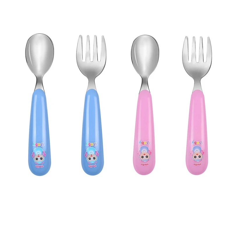 Детская вилка комплект с рисунком детская ложка для кормления детей из