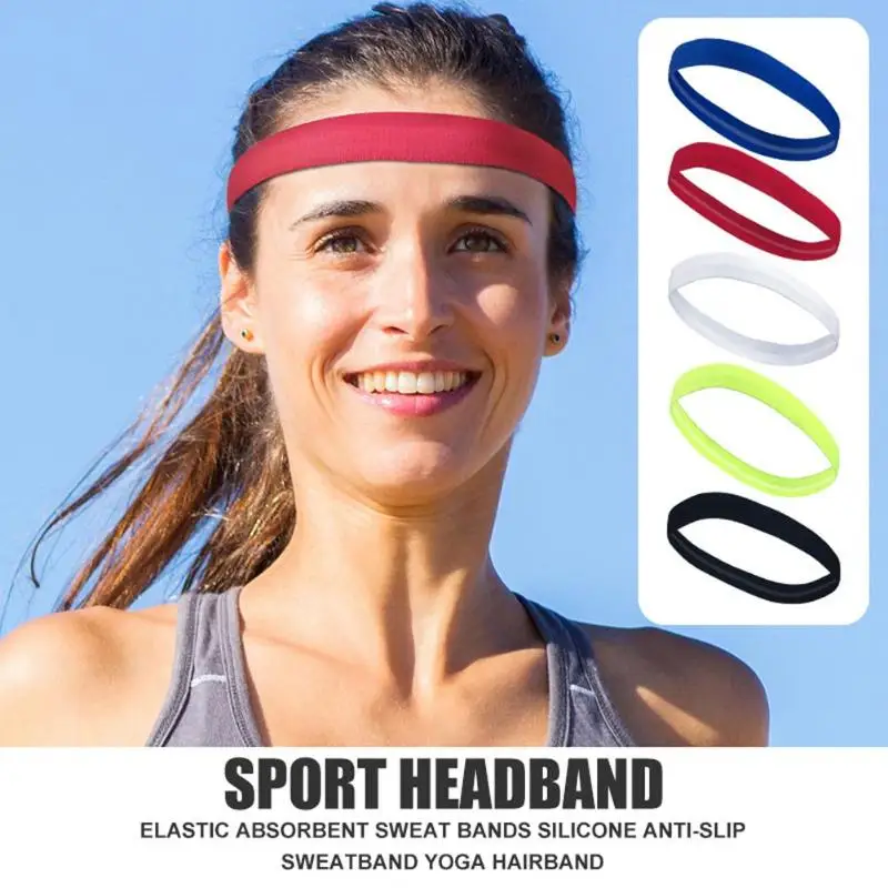Повязка на голову эластичная впитывающая пот лента силиконовая