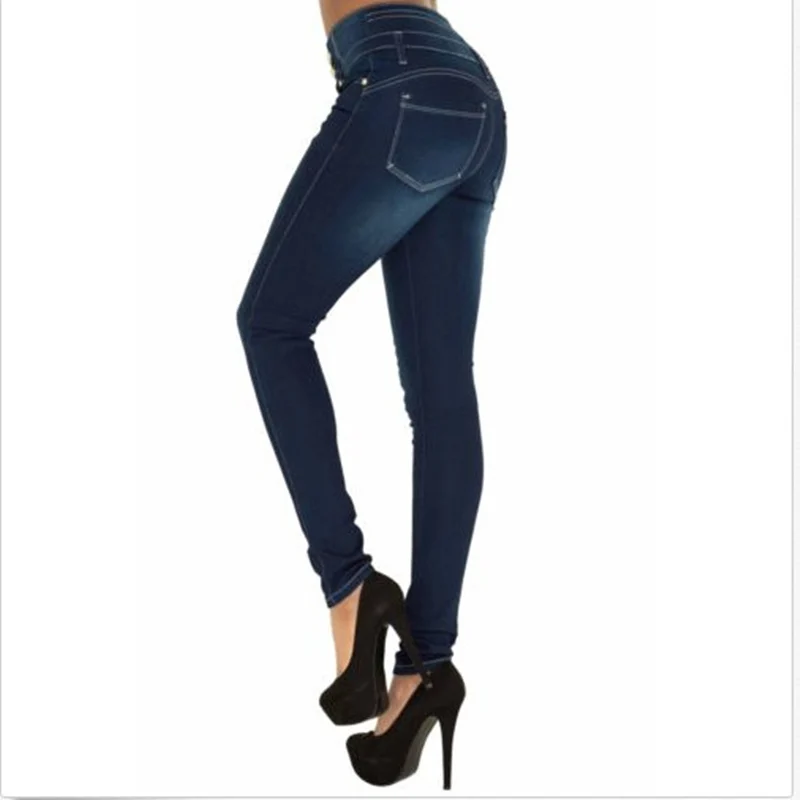 

WEPBEL Skinny Thin High Waist Pencil Pants Women Elastic Sexy Denim Jeans Trousers