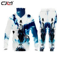 cjlm mens sets anime japan sportswear tracksuits mens clothes sporting hoodiespants sets casual outwear sports suit hoody