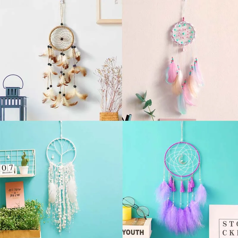 

Dreamcatcher Room Wall Decor Macrame Boho Garden Decoration Accessories Outdoor Feather Weaving Wind Chime Ornament Pendant Gift