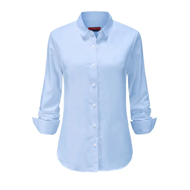 Blueoxford Dioufond, женская рубашка с длинным рукавом, модная одежда, белая, черная, тонкая, из кусков, в горошек, хлопковая блузка, офисная, для девушек, размера плюс, формальный Топ - Цвет: Blueoxford