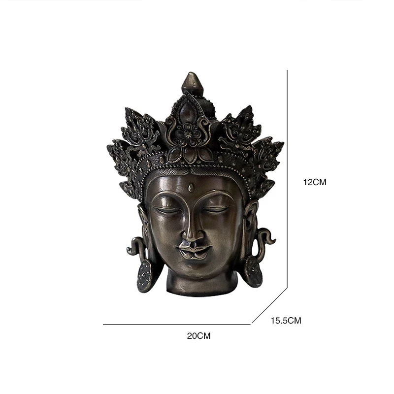 Новый стиль полированной медной порошковой бронзовой статуэтки Будды голова йога-клуба декор дома фигурки Юго-Восточной Азии Фэн Шуй статуэтка.