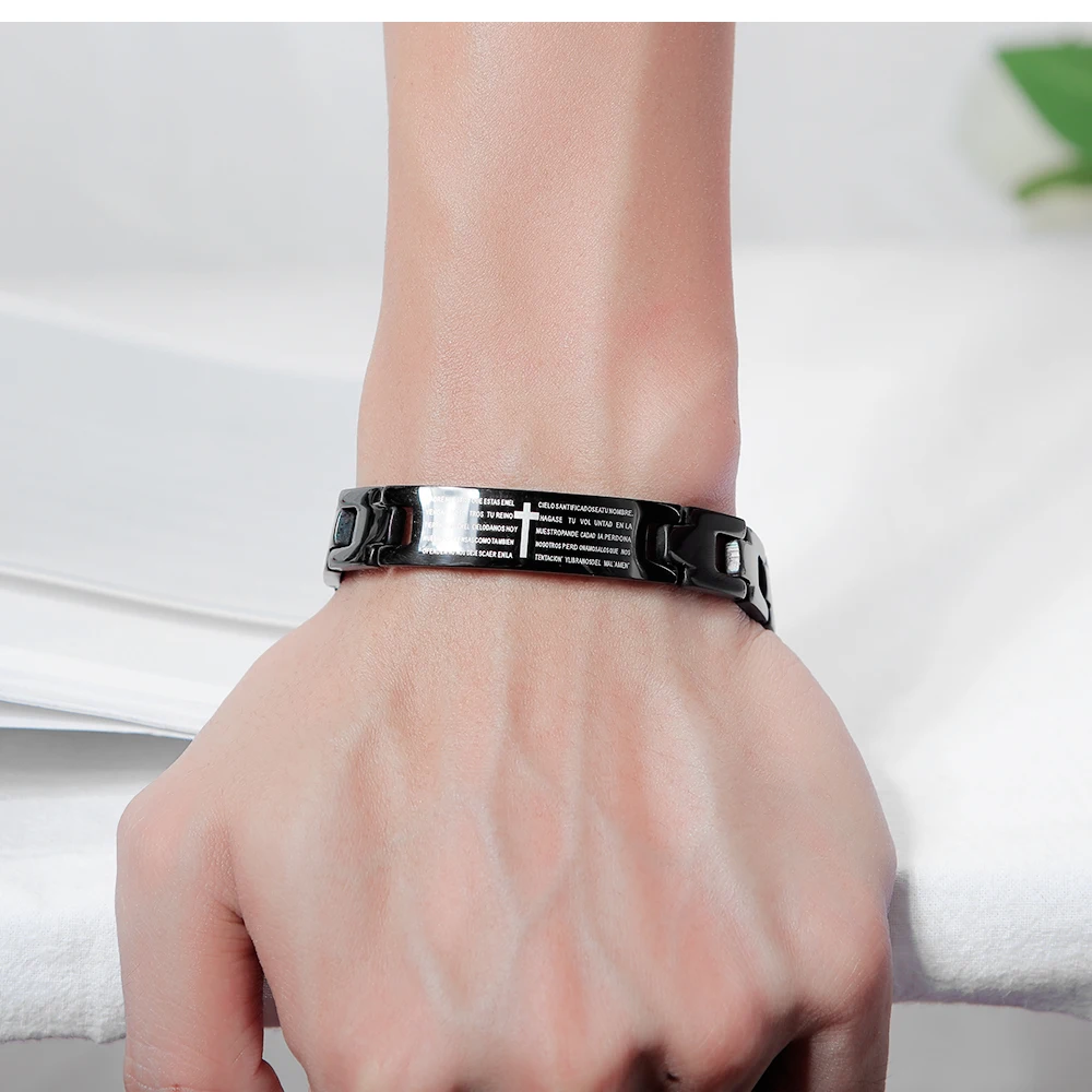 OPK Мужская цепочка & Link модные гладкие/крестообразные браслеты из нержавеющей