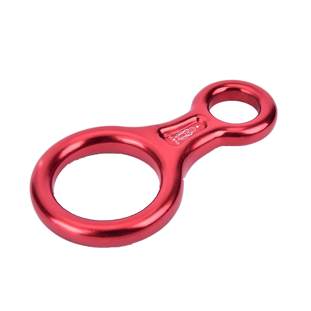 

New 35KN Rescue Gear Equipment Abseiling Ring Mountaineering Rappel Rock Climbing Gear Belay Descender Figure of 8 Aluminum