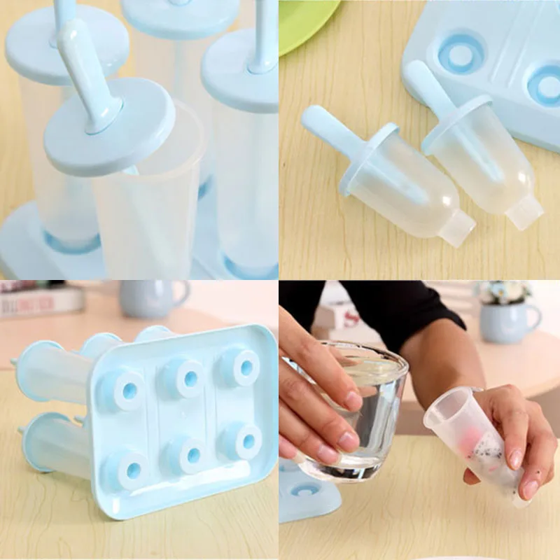 

5/6 Cell Silicone Ice Cream Molds Chocolate Molds Ice Cube Tray Food Safe Popsicle Maker DIY Homemade Freezer Ice Lolly Mould