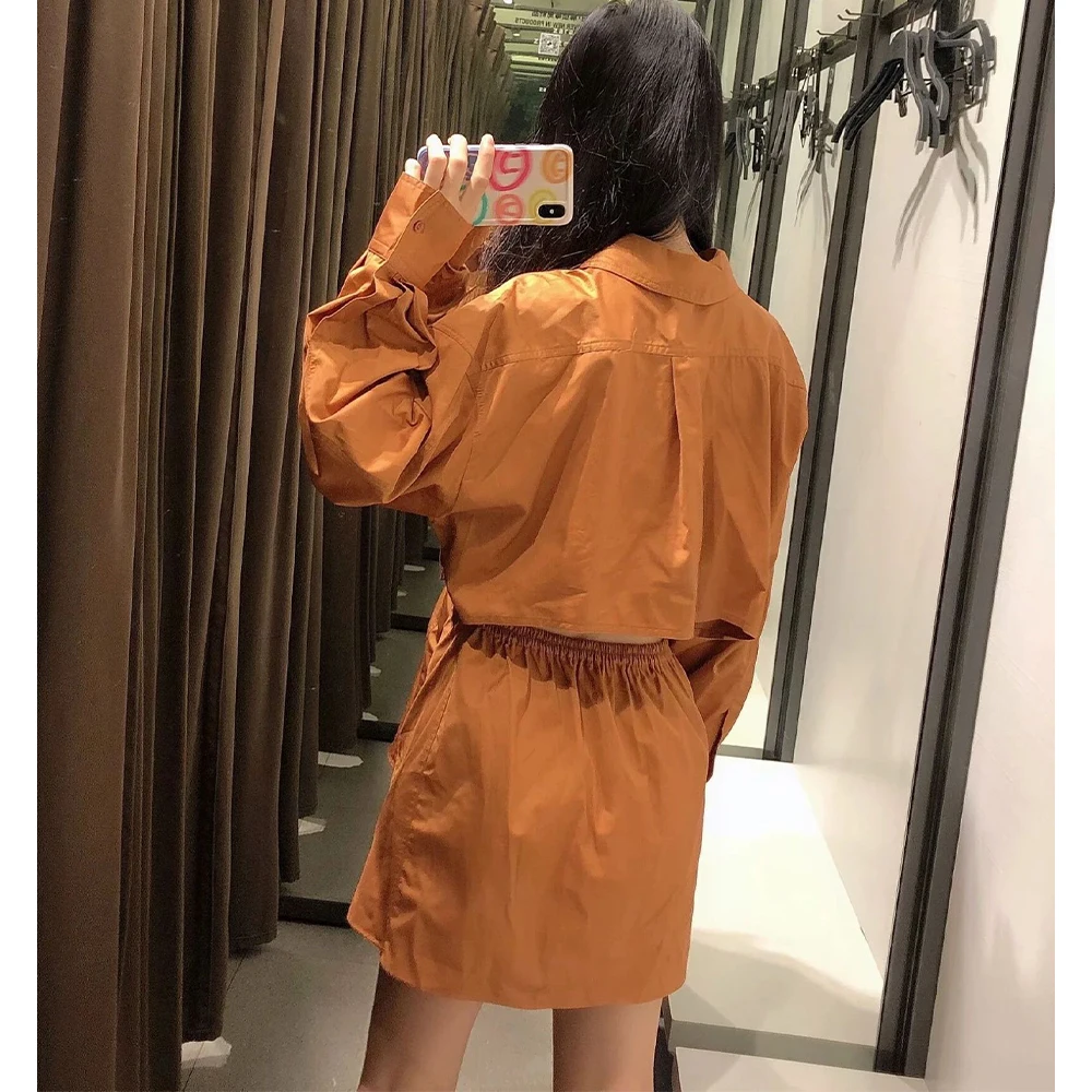 

2020 New Women Shirt Poplin Back Vent Elastic trim Long Sleeves blouse Pockets Tops Fashion Design Femme Mujer Blouse