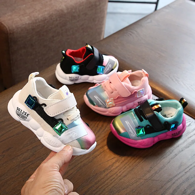Children's Sports Shoes 2021 Summer New Toddler Girl Sneakers Soft Bottom Breathable Mesh Kids School Casual Running | Детская