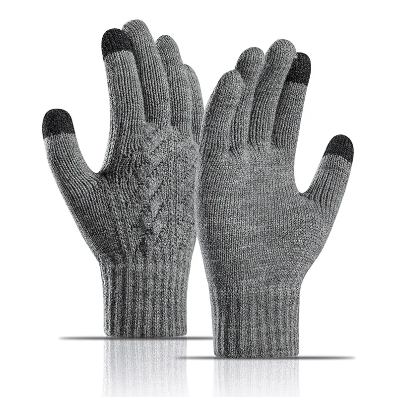 

Maikun 2021 New Men's Knitted Touch Screen Gloves Ladies Thick Jacquard Wool Gloves Unisex