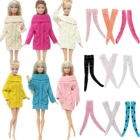 5 шт.лот = 2X цветная шерстяная кукольная куртка, хлопковый свитер + случайные 3x кружевные чулки, носки, аксессуары, Одежда для кукол Барби, игрушка