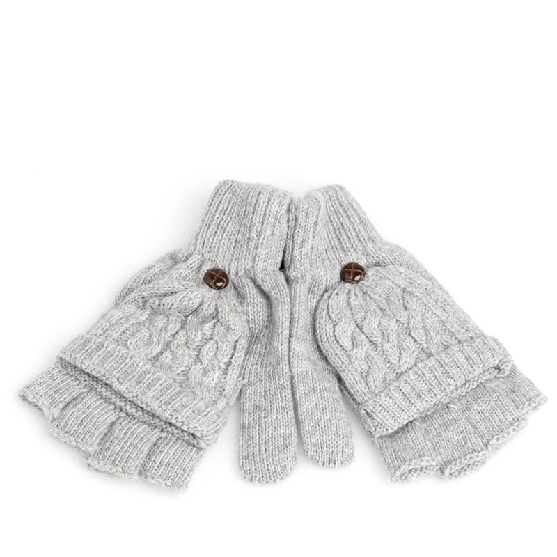 

Women woolen solid Winter Soft Fingerless Gloves Mittens Knitted Glove Hand Warmer F05