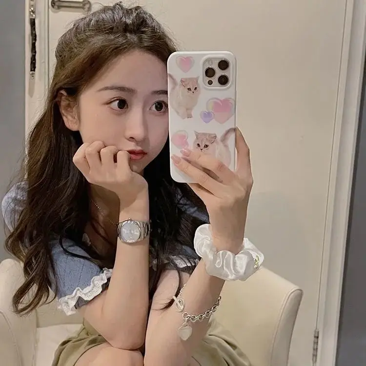 

Cute Kawaii Cat Phone Case For iPhone 13 Pro Max 12 Mini 11 SE 2020 6 6S 7 8 Plus XS X XR Cases Silicone Cover