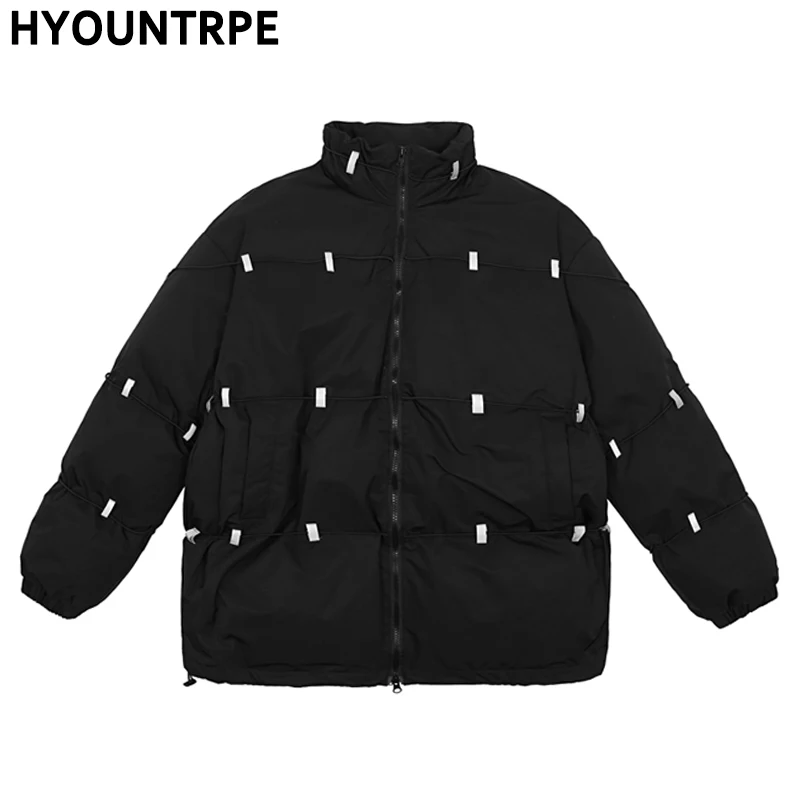 Fashion Bomber Jacket Coat Casual Loose Cotton Padded Parkas Hip Hop Streetwear Mens Winter Jackets and Coats Outerwear Hipster