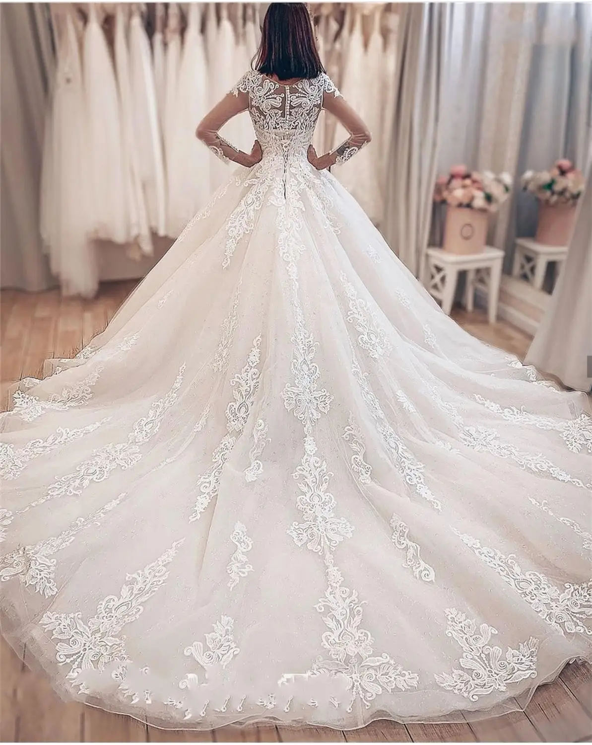 Новинка 2021 свадебное платье бальные платья с рукавами крылышками кружевные