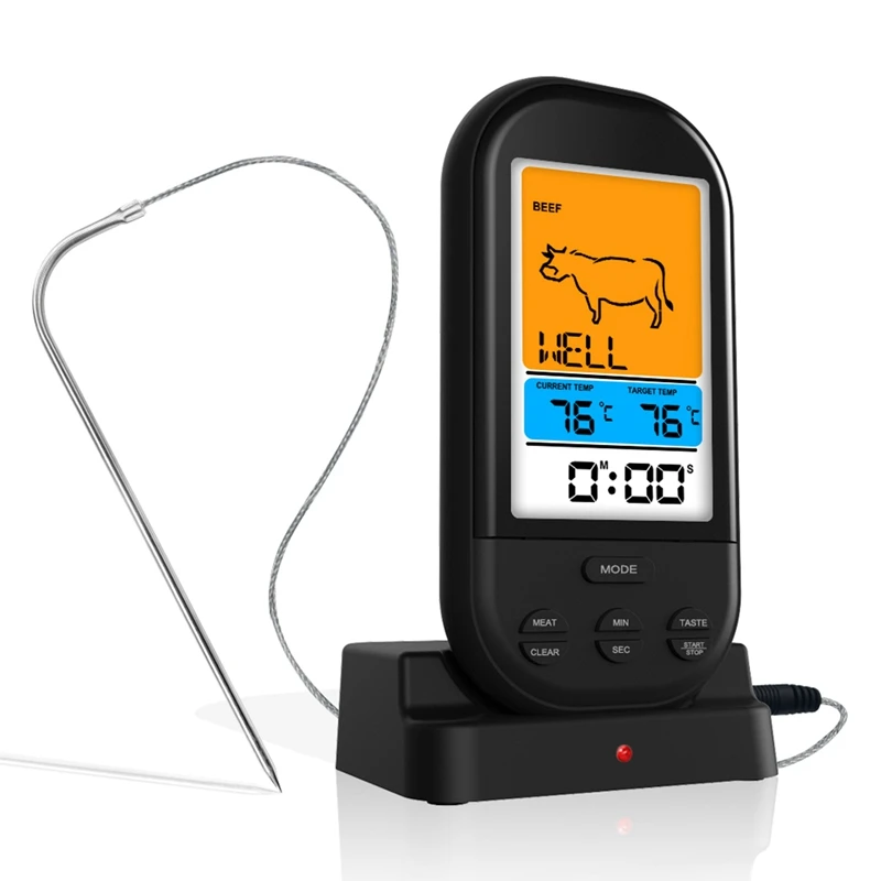 

Термометр для барбекю, термометр для духовки, цифровой термометр мгновенного считывания с водонепроницаемым щупом для кухни, приготовлени...