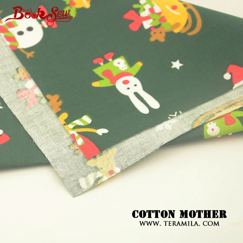 Хлопчатобумажная Рождественская ткань Booksew мультяшная лоскутное шитье твил