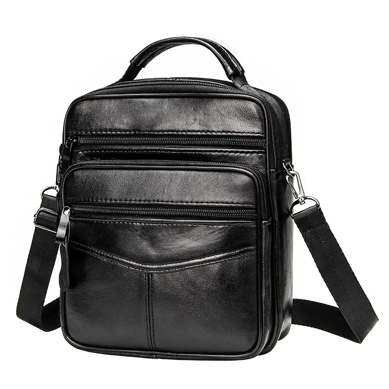 

Leather Men's Messenger Bag Vintage Leather Male's Crossbody Bag Casual Business Men Big Bag Zipper Fashion Man Shoulder Bags